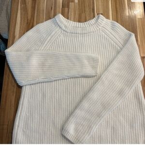 Quince Cream Ribbed Crewneck Sweater